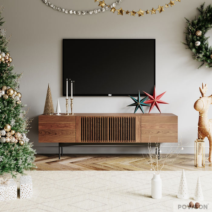 Tv stand christmas decor ideas